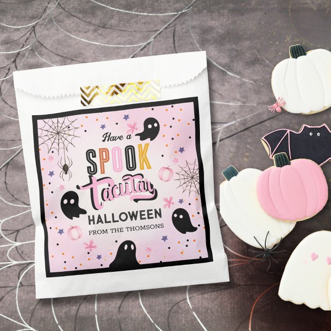 Bolsa De Papel Cute Pink Black Sweet Spooky Halloween Ghost  (Subido por el creador)