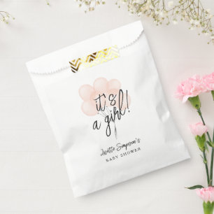 Bolsa De Papel Cute Rubor Watercolor Balloons Chica Baby Shower