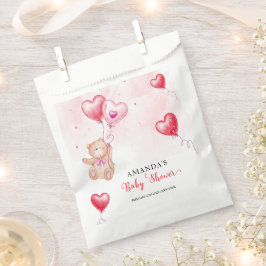 Bolsa De Papel Cute Rustic Teddy Bear Heart Balloon Baby Shower