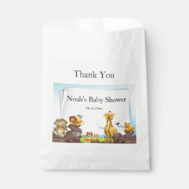 Bolsa De Papel Cute Safari, vegetación animal, ducha de bebé