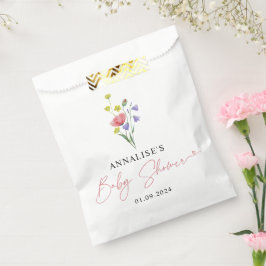 Bolsa De Papel Cute Simples Watercolor Wildflower Baby Shower