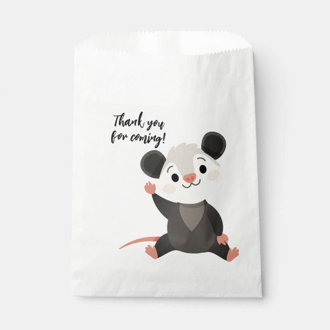 Bolsa De Papel Cute Sitting Opossum Thank You for Coming (Anverso)