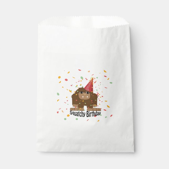 Bolsa De Papel Cute Squatchy Birthday Bigfoot (Anverso)