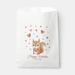 Bolsa De Papel Cute Squirrel with Heart Valentine's Day
