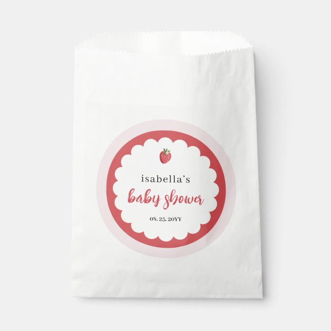 Bolsa De Papel Cute Strawberry Baby Shower Favor (Anverso)