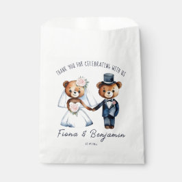 Bolsa De Papel Cute teddy osos novia pareja boda gracias