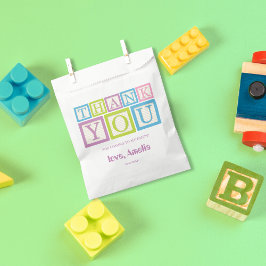 Bolsa De Papel Cute Thank You Building Blocks Party