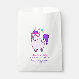 Bolsa De Papel Cute Unicorn con gafas en forma de corazón