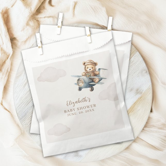 Bolsa De Papel Cute Watercolor Bear Baby Shower party (Subido por el creador)