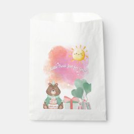 Bolsa De Papel Cute Watercolor Bear Birthday Favor Box