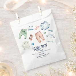 Bolsa De Papel Cute Watercolor Boy Clothes BOY Baby Shower
