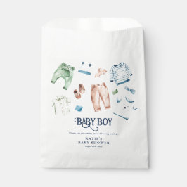 Bolsa De Papel Cute Watercolor Boy Clothes BOY Baby Shower