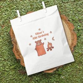 Bolsa De Papel Cute Whimsical Bear Camping Cumpleaños
