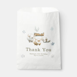 Bolsa De Papel Cute Winter Arctic Cow Birthday