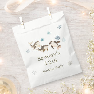 Bolsa De Papel Cute Winter Arctic Whale Birthday Party