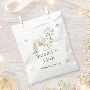Bolsa De Papel Cute Winter Arctic Wolf Birthday Party