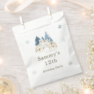 Bolsa De Papel Cute Winter Arctic Wolf Birthday Party