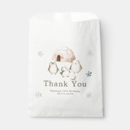 Bolsa De Papel Cute Winter Penguins Birthday Party