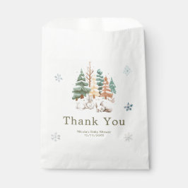Bolsa De Papel Cute Winter Rabbits Baby Shower