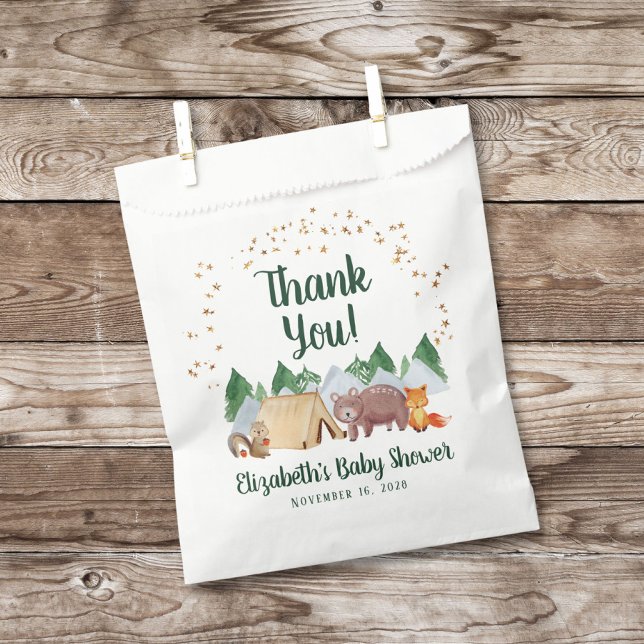 Bolsa De Papel Cute Woodland Animals Baby Shower Gracias (Subido por el creador)