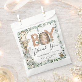 Bolsa De Papel Cute Woodland Animals Greenery Boy Baby Shower