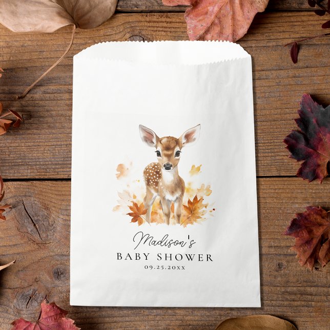 Bolsa De Papel Cute Woodland Deer Fall Baby Shower (Subido por el creador)
