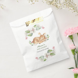 Bolsa De Papel Cute Woodland Deer Floral Greeneration Baby Shower