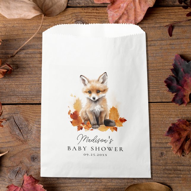 Bolsa De Papel Cute Woodland Fox Fall Baby Shower (Subido por el creador)