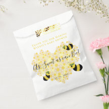 Cute Yellow Bumble Bee Honeycomb Heart Baby Shower
