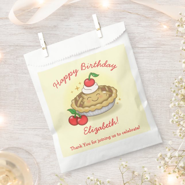 Bolsa De Papel Cutie Pie Birthday Party Kids Cherry (Cortado)