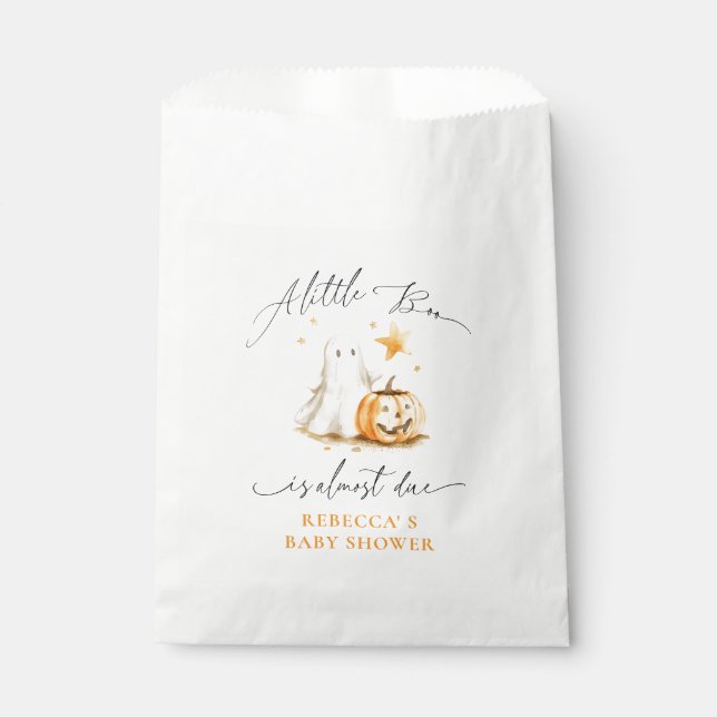 Bolsa De Papel Cuto Ghost Pumpkin Boo Halloween Baby Shower (Anverso)