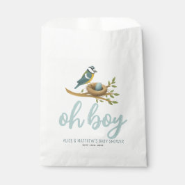 Bolsa De Papel Cuto Oh Boy Blue Bird Nest Baby Shower