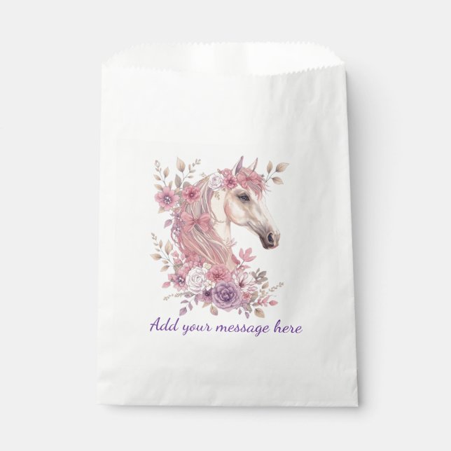 Bolsa De Papel Cutomizable Pretty Ponies and Petals (Anverso)