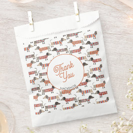 Bolsa De Papel Dachshund Dog Gracias Personalizado