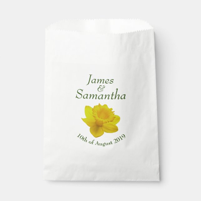 Bolsa De Papel Daffodil de primavera amarilla - Boda (Anverso)