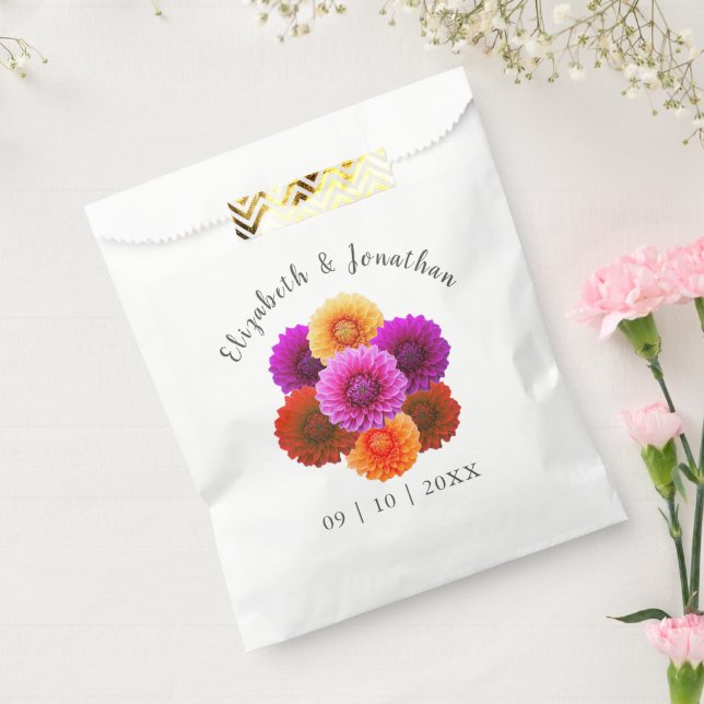 Bolsa De Papel Dahlia Autumn Boda Floral (Sellado)