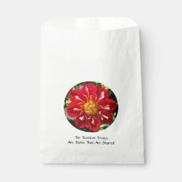 Bolsa De Papel Dahlia roja con par de abejas - Bolsa de favores b