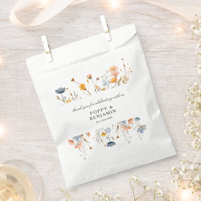 Bolsa De Papel Dainty Floral Wildflower Boda (Cortado)