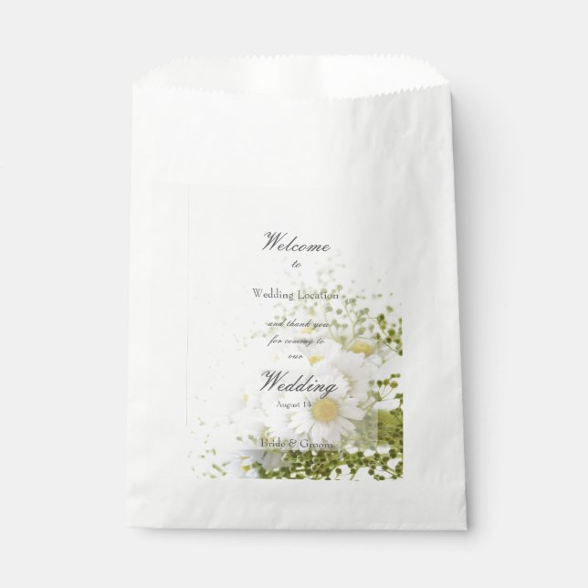 Bolsa De Papel Daisies en amor - Editable Boda Bouquet (Anverso)