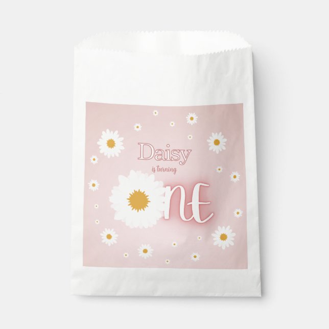 Bolsa De Papel Daisy 1st Birthday (Anverso)
