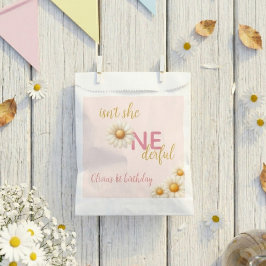 Bolsa De Papel Daisy 1st Birthday Isn't She ONEderful Pink Boho