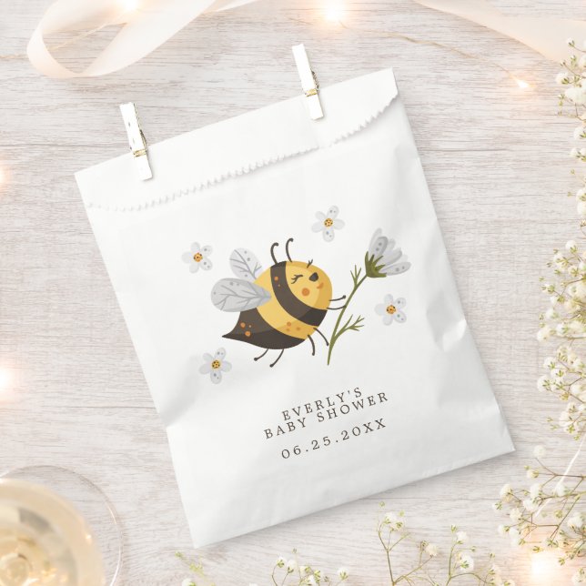 Bolsa De Papel Daisy Flower Bumblebee Bee Baby Shower (Cortado)
