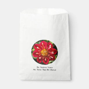 Bolsa De Papel Dalia roja con pares de la abeja - bolso blanco