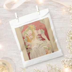 Bolsa De Papel Dama Art Nouveau Belle Époque Rosas Livemont