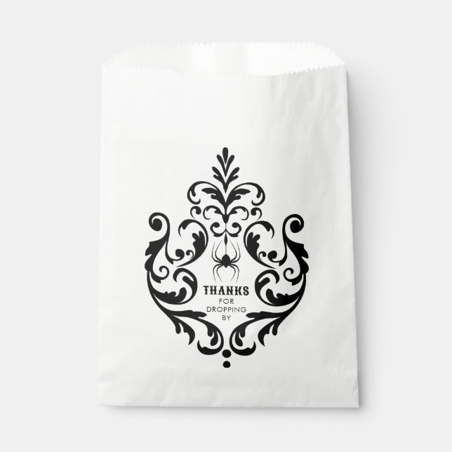 Bolsa De Papel Damask Halloween Spider | Gracias Por Abandonar (Anverso)