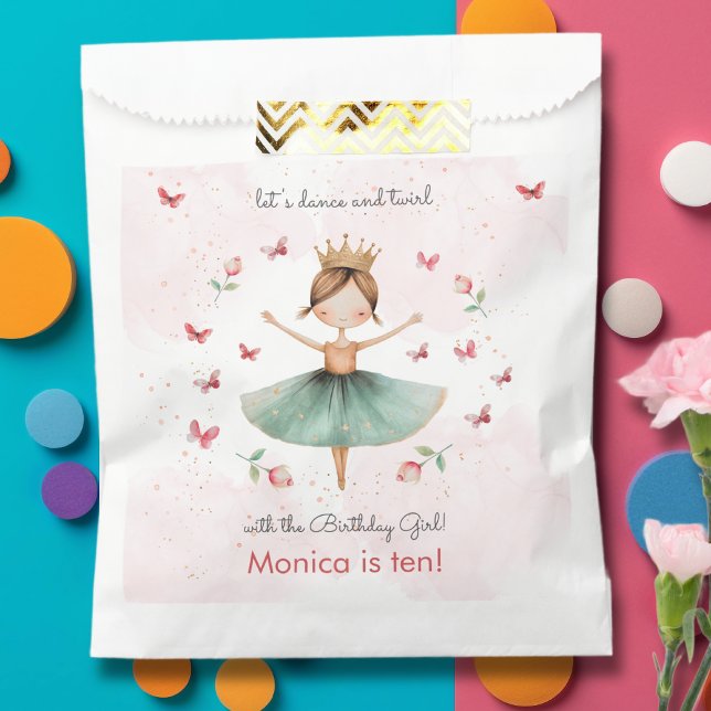Bolsa De Papel Danza y vuelta lindo bailarina ballet niño cumplea (Subido por el creador)