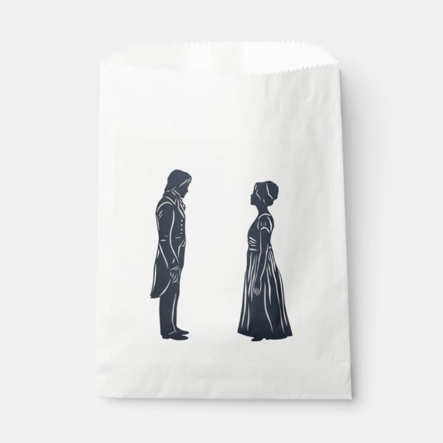 Bolsa De Papel Darcy & Elizabeth silhouettes (Anverso)