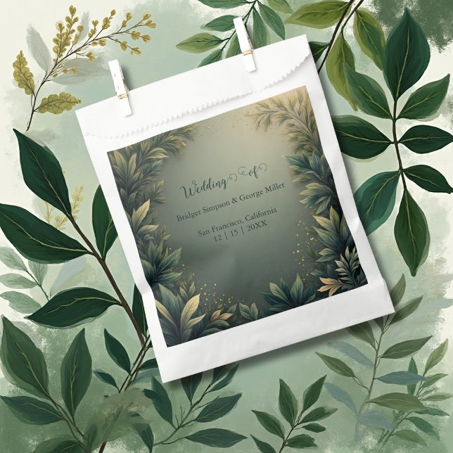 Bolsa De Papel dark green elegant nature wedding (Subido por el creador)