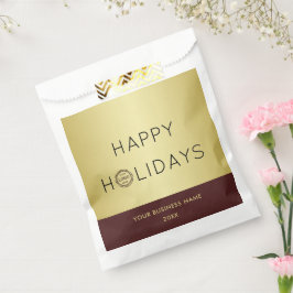 Bolsa De Papel Dark-red gold design,Logo or Photo in gold circle,