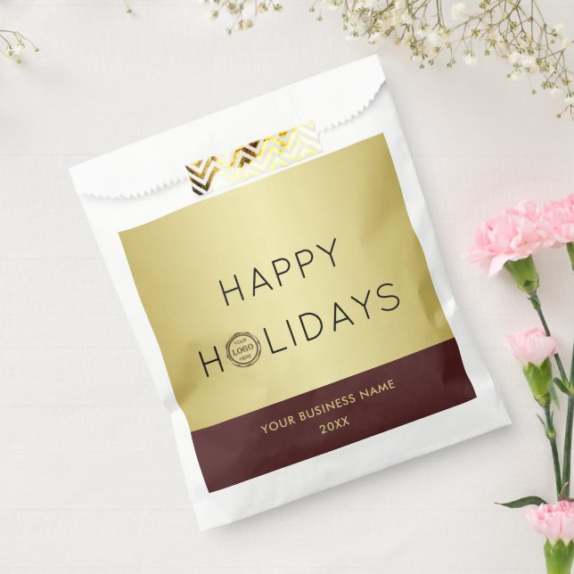 Bolsa De Papel Dark-red gold design,Logo or Photo in gold circle, (Sellado)